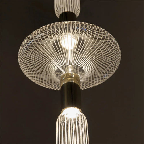 Adjustable nordic clear glass light tube pendant - vue 7 sur 20