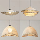 Chinese fabric chandelier with straw hat and LED light