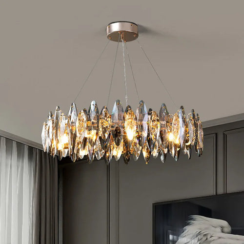 Vintage art deco crystal chandelier for indoor lighting - vue 7 sur 11