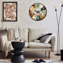 retro wooden wall clock for home decor silent