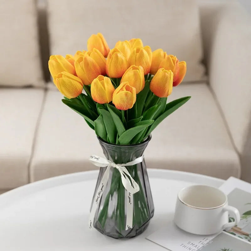 bouquet de tulipes artificielles luxe pour décoration intérieure et mariage