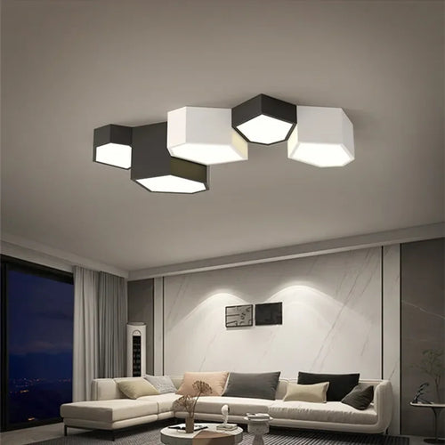 Nordic irregular cube LED ceiling light - vue 5 sur 10
