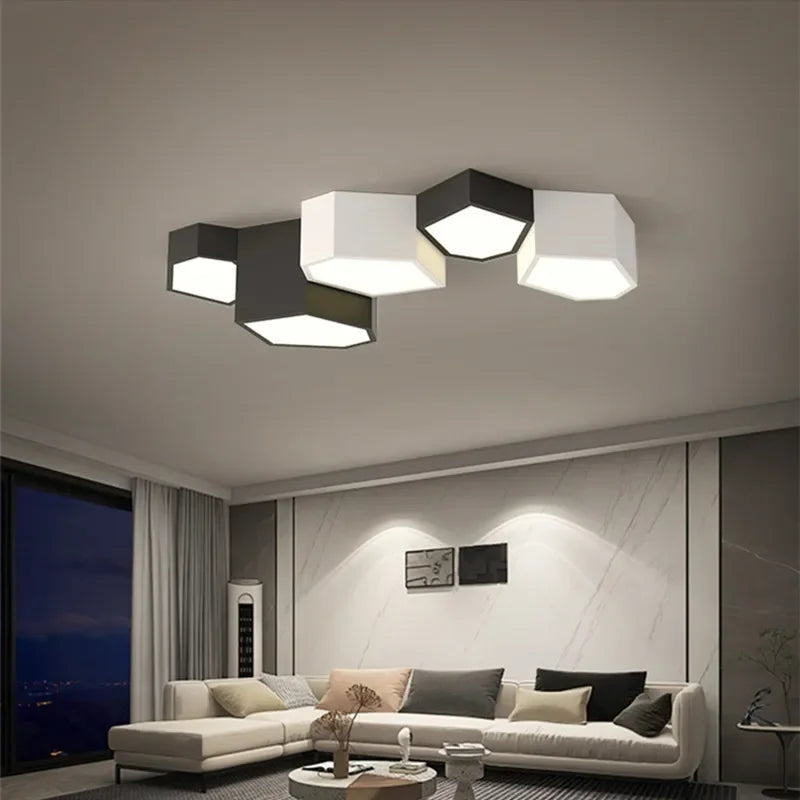 Nordic irregular cube LED ceiling light - vue 4 sur 10