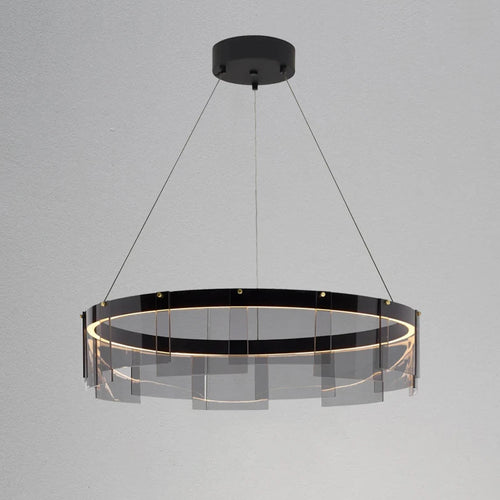 Modern Nordic smoked glass LED pendant chandelier - vue 3 sur 9