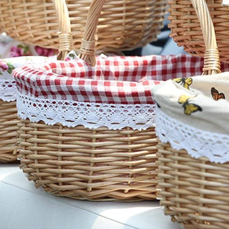 oval wicker basket for picnic wedding or gift