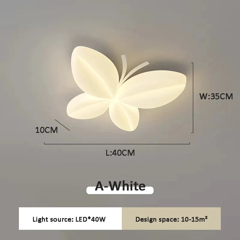 Creative butterfly ceiling light for little girl's bedroom
