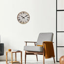 retro wooden wall clock with roman numerals decorative and silent