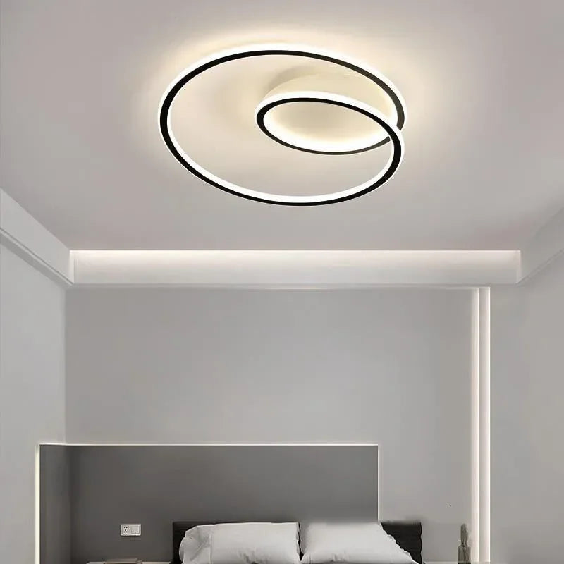 Modern simple LED ceiling light chandelier for living room, dining room, study, bedroom, and home interior decor - vue 4 sur 20