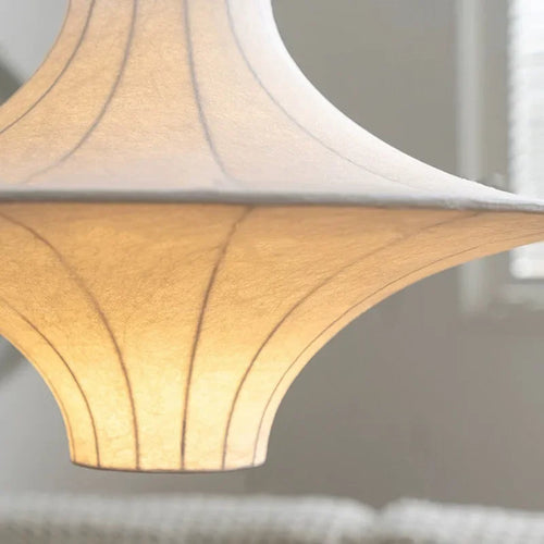 Wabi sabi design silk pendant light for interior decor - vue 4 sur 8