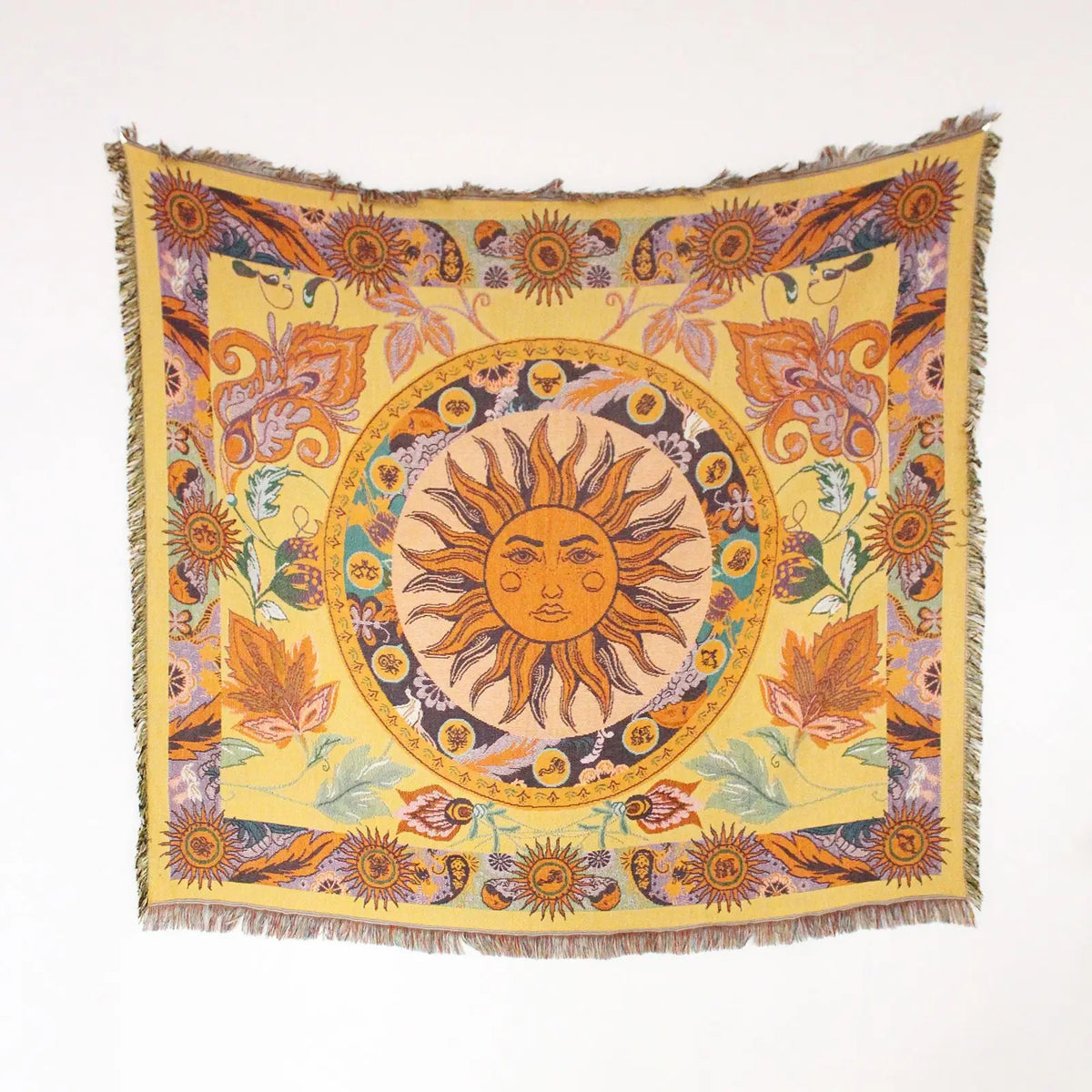 Bohemian landscape throw for sofa, living room, bedroom