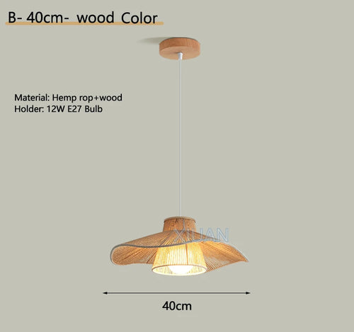 Wabi-sabi hemp rope pendant chandelier - vue 23 sur 24
