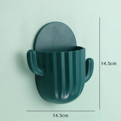 cactus bathroom storage self-adhesive wall rack - vue 7 sur 10