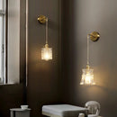 Nordic brass wall light with crystal mirror