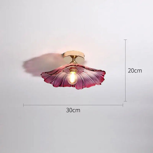 Nordic glass and brass LED pendant light flower shape - vue 13 sur 13