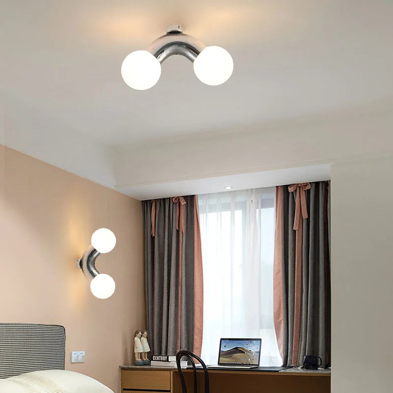 Minimalist retro grape-style chandelier for indoor use - vue 5 sur 14