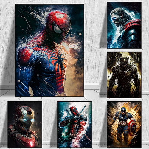 Marvel Avengers Spiderman Iron Man Hulk poster wall decoration