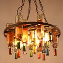 Vintage industrial nordic creative wine bottle chandelier