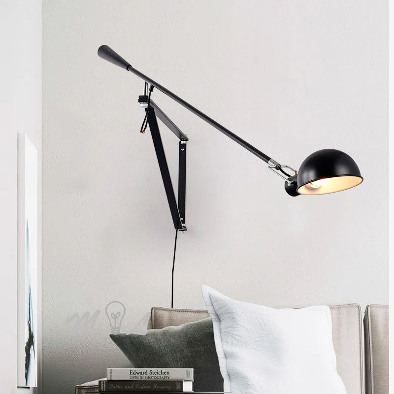 Nordic art deco iron LED wall lamp with elegant and rotating design