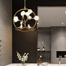 Nordic design bird cage tree branch halo chandelier