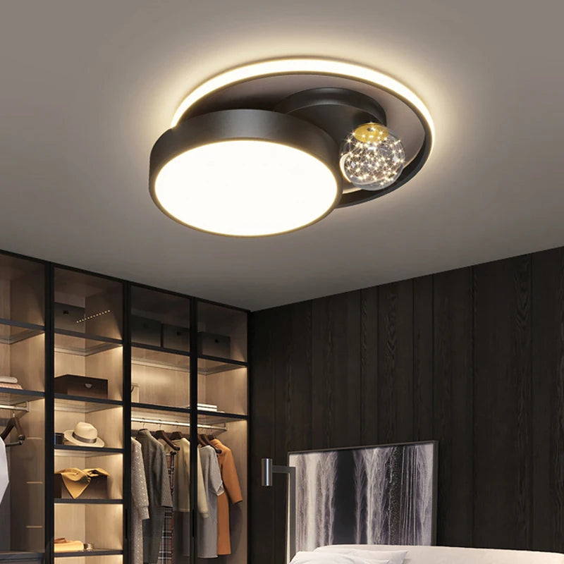 Nordic design circular LED ceiling light for modern interiors