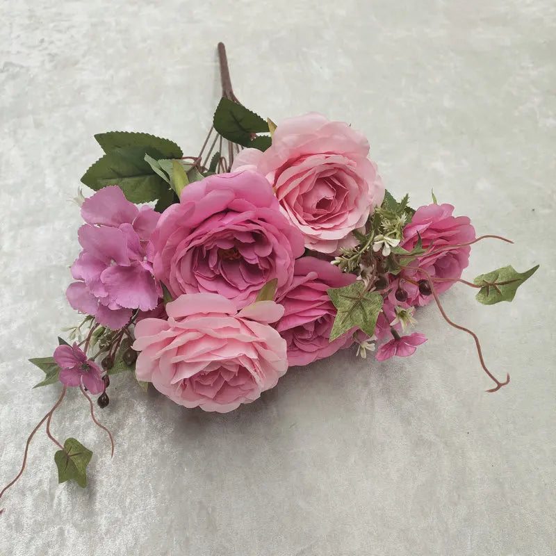 Silk rose bouquet for wedding and garden decoration
