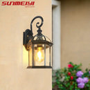 Retro aluminium outdoor wall light for garden and pathway