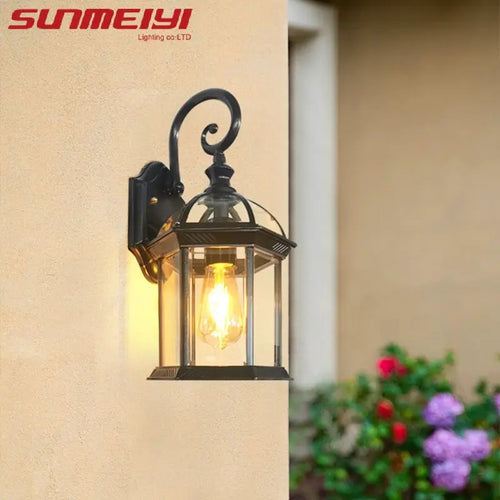 Retro aluminium outdoor wall light for garden and pathway - vue 5 sur 7