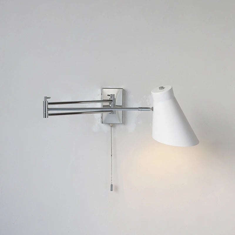 Foldable and extendable industrial metal wall light