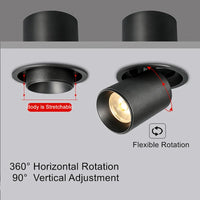 Extendable recessed LED spotlight for indoor lighting
