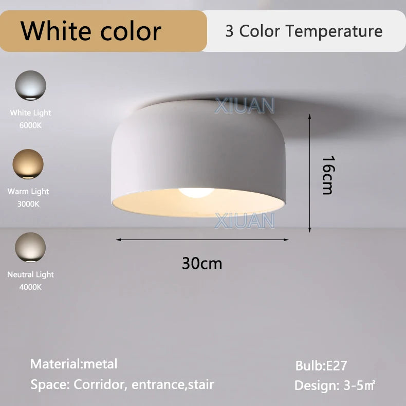 Modern LED ceiling light in metal for hotels and hallways