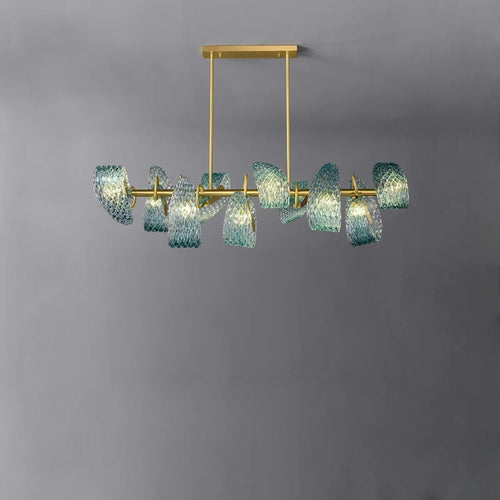 Modern blue glass pendant light for hallway, bar or bedroom - vue 6 sur 21