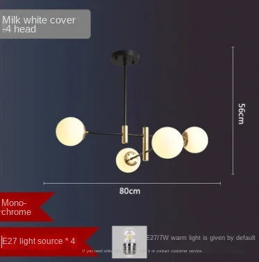 Modern bean-shaped chandelier with suspended LED lighting