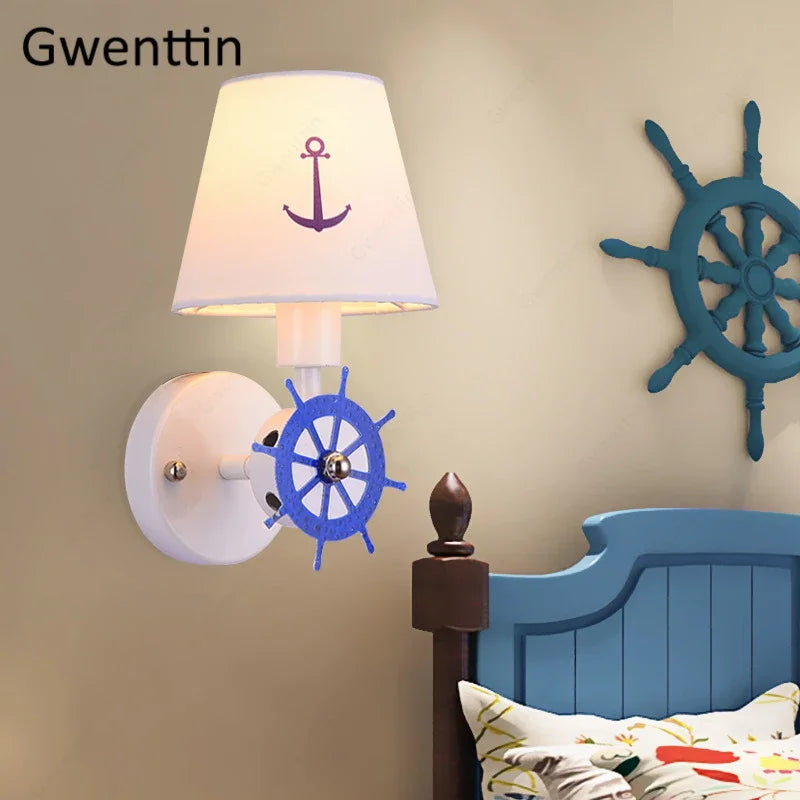 Pirate ship wall light for children's interior decor
