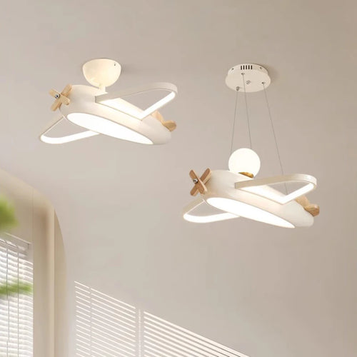 modern helicopter ceiling light for boy's bedroom - vue 2 sur 9