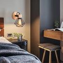 Vintage loft style wooden wall light modern indoor lighting