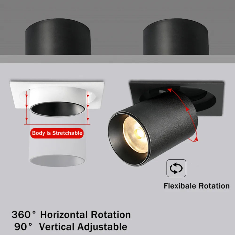 Rotatable recessed dimmable LED spot for indoor use
