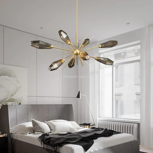 Creative post-modern American minimalist glass chandelier - vue 4 sur 9
