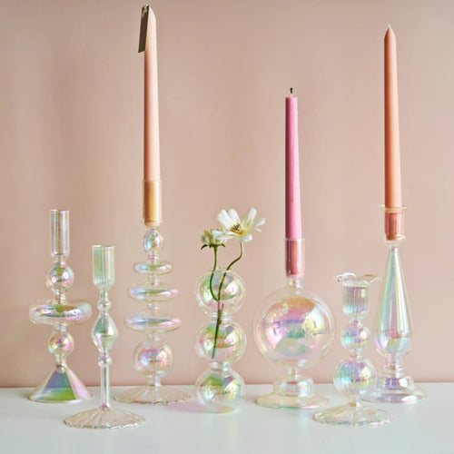 Nordic glass candle holder for weddings and flowers - vue 7 sur 22