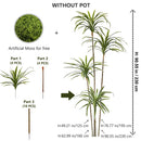 Set of 3 artificial dracaena plants for realistic decoration