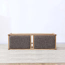 Nordic solid wood bench with braided rope simple design