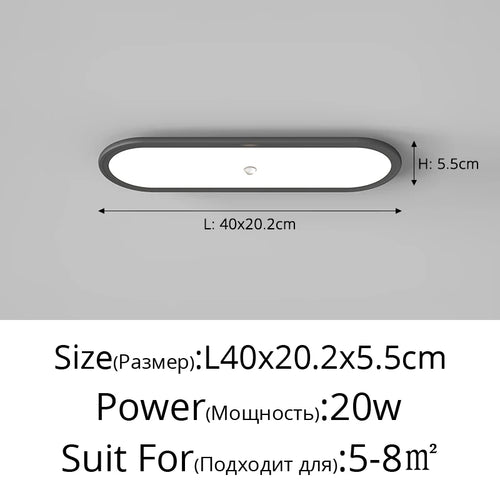 Ultra-slim LED ceiling light with human body sensor - vue 17 sur 20