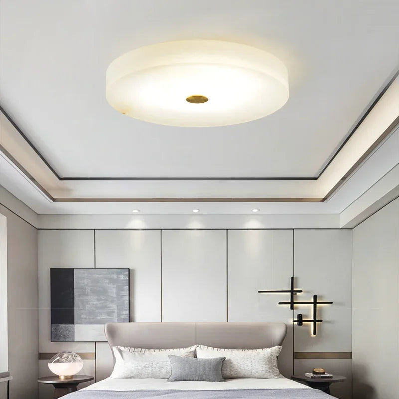 Modern light luxury natural marble ceiling light