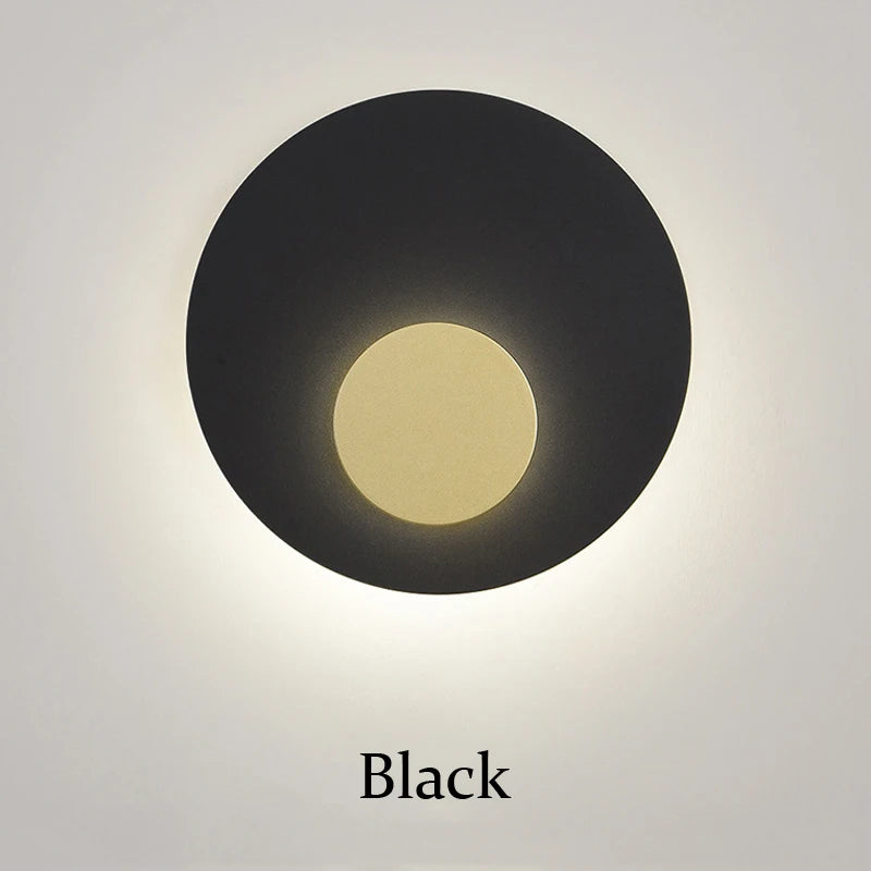 Decorative nordic style golden moon LED wall light
