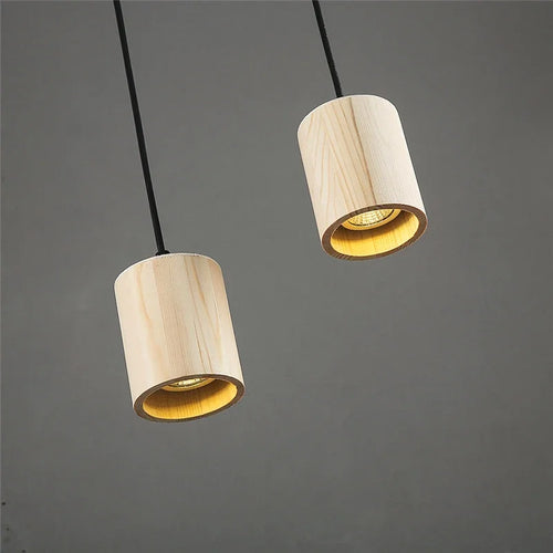 Modern solid wood pendant lights nordic creative style - vue 5 sur 7