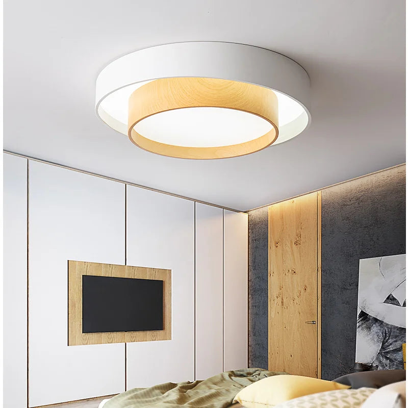 simple wooden LED ceiling light for entrance and hallway