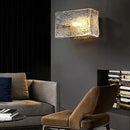 Square glass wall light with water pattern modern indoor decoration
