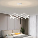 Nordic designer wave line chandelier with main light