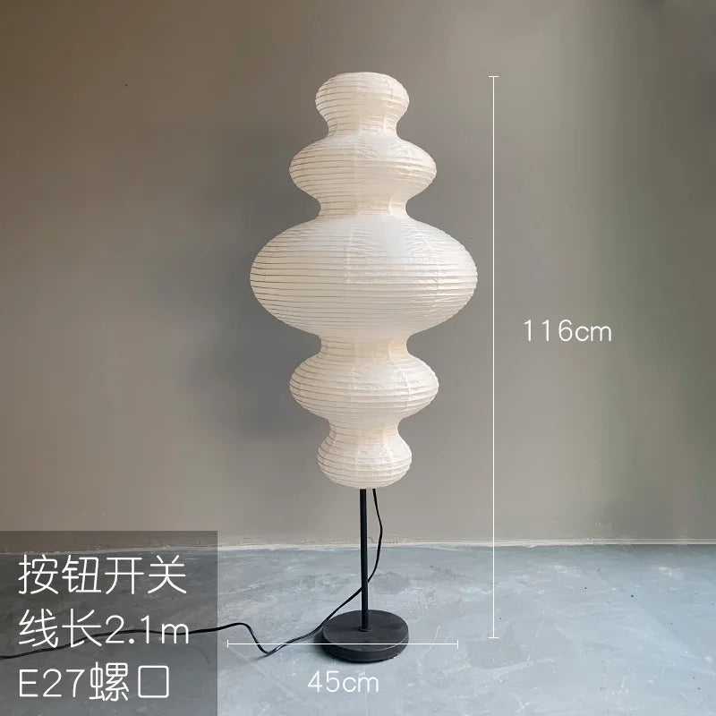 Noguchi wabi sabi rice paper pendant light minimalist vintage design