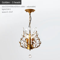 Vintage candle pendant light nordic LED crystal chandelier for living room, bedroom, kitchen, villa, hotel hall