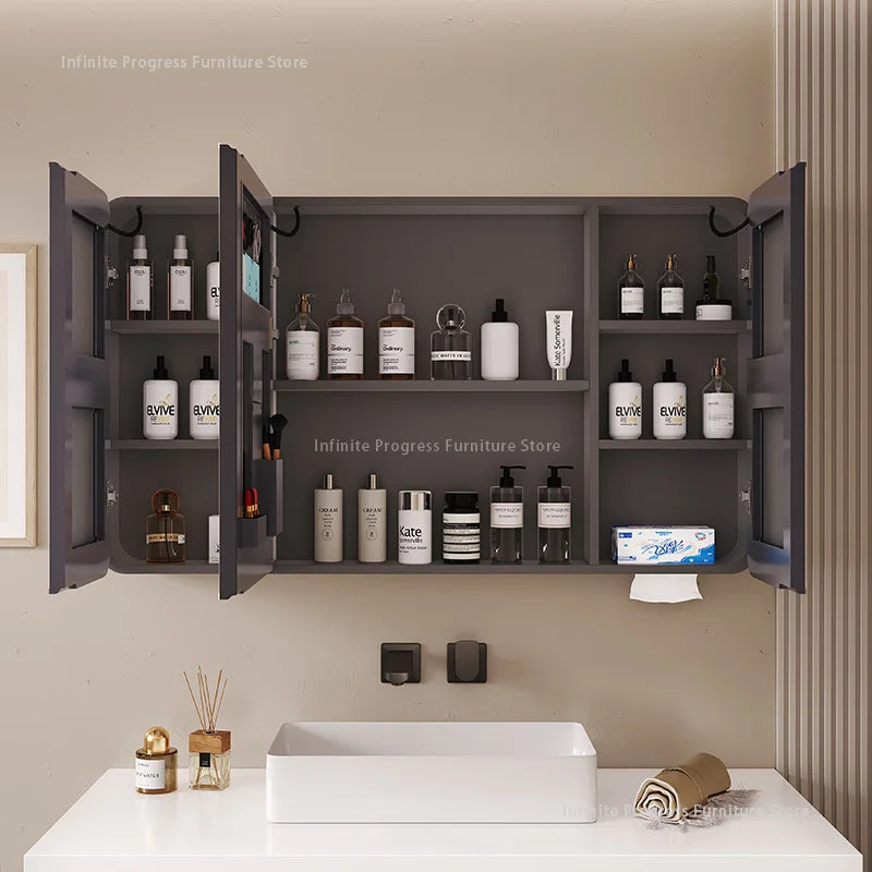 smart wardrobe with illuminated storage and separate toilet